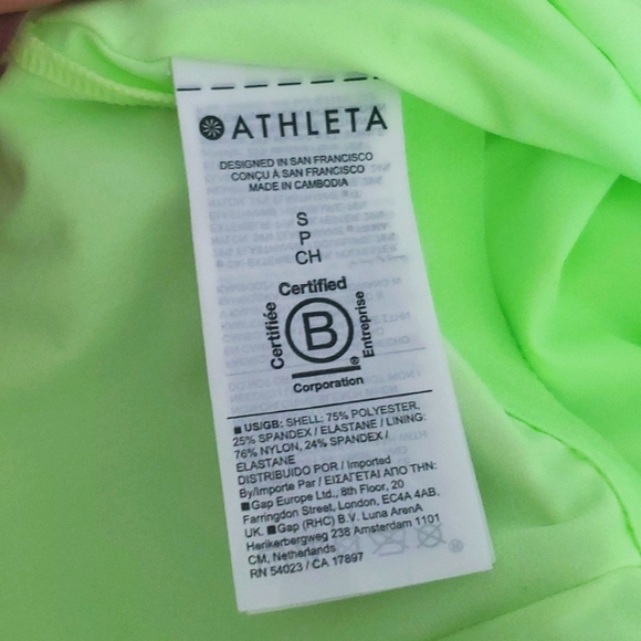 Athleta One Piece Bathing Suit Size S Electric green highlighter yellow - Picture 5 of 7